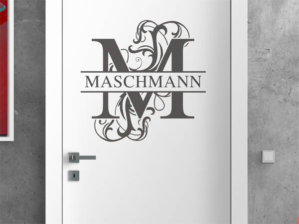 Wandtattoo verschnörkeltes M mit Maschmann