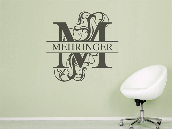 Wandtattoo verschnörkeltes M mit Mehringer