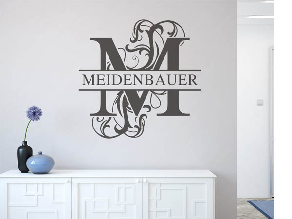 Wandtattoo verschnörkeltes M mit Meidenbauer