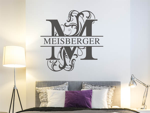 Wandtattoo verschnörkeltes M mit Meisberger