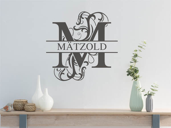 Wandtattoo verschnörkeltes M mit Mätzold