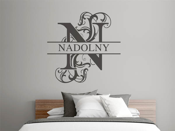 Wandtattoo verschnörkeltes N mit Nadolny