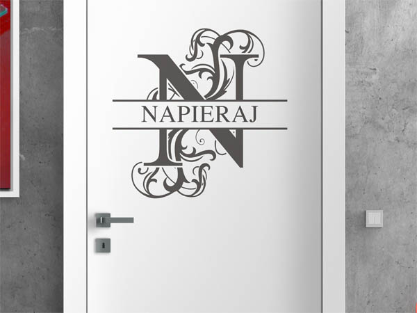 Wandtattoo verschnörkeltes N mit Napieraj