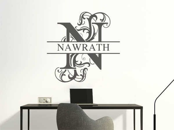 Wandtattoo verschnörkeltes N mit Nawrath
