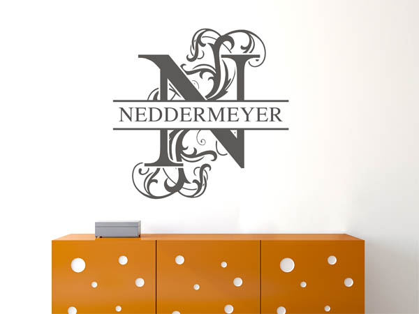 Wandtattoo verschnörkeltes N mit Neddermeyer
