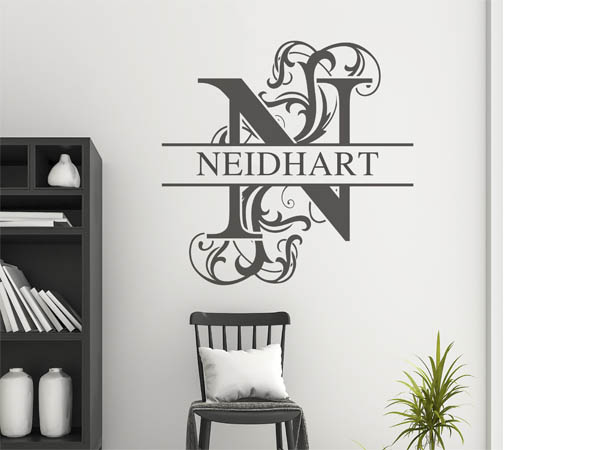 Wandtattoo verschnörkeltes N mit Neidhart