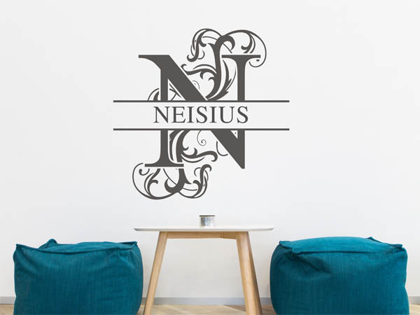 Wandtattoo verschnörkeltes N mit Neisius