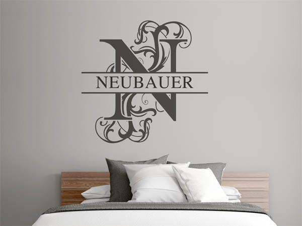 Wandtattoo verschnörkeltes N mit Neubauer