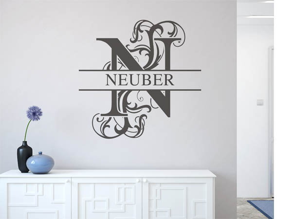 Wandtattoo verschnörkeltes N mit Neuber