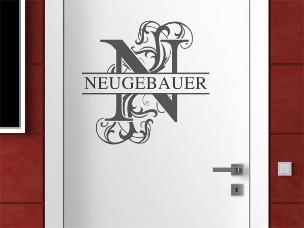 Wandtattoo verschnörkeltes N mit Neugebauer
