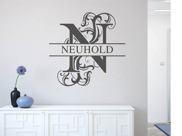 Wandtattoo verschnörkeltes N mit Neuhold