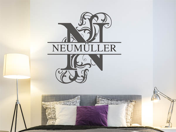 Wandtattoo verschnörkeltes N mit Neumüller