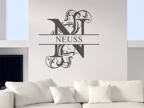Wandtattoo verschnörkeltes N mit Neuss