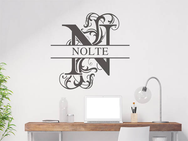 Wandtattoo verschnörkeltes N mit Nolte