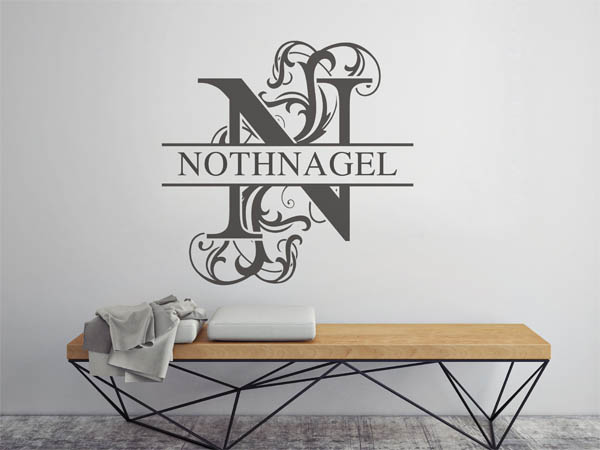 Wandtattoo verschnörkeltes N mit Nothnagel