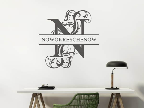 Wandtattoo verschnörkeltes N mit Nowokreschenow