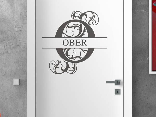 Wandtattoo verschnörkeltes O mit Ober