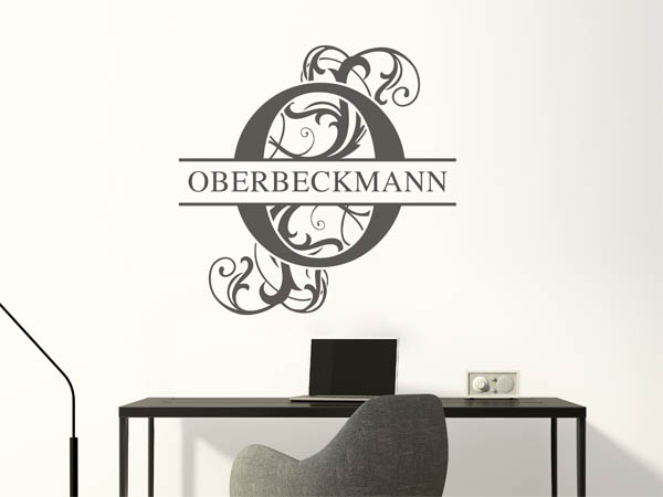 Wandtattoo verschnörkeltes O mit Oberbeckmann