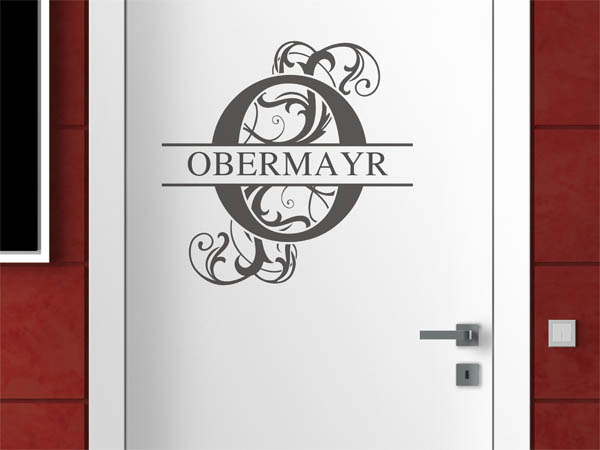 Wandtattoo verschnörkeltes O mit Obermayr
