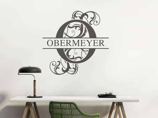 Wandtattoo verschnörkeltes O mit Obermeyer