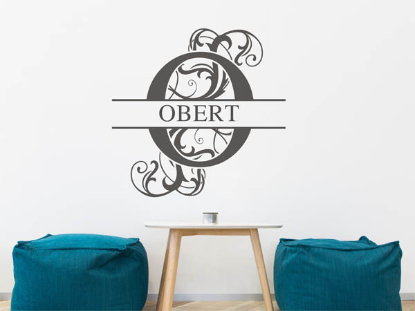Wandtattoo verschnörkeltes O mit Obert