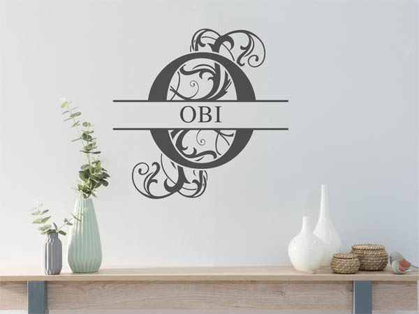 Wandtattoo verschnörkeltes O mit Obi