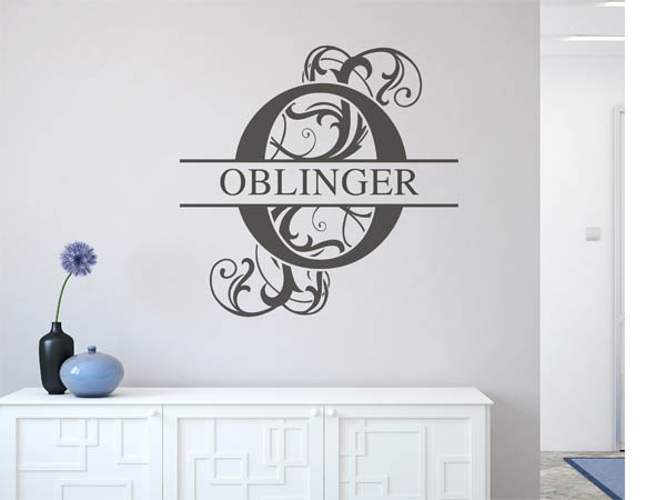 Wandtattoo verschnörkeltes O mit Oblinger