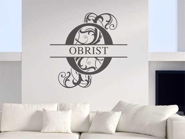 Wandtattoo verschnörkeltes O mit Obrist
