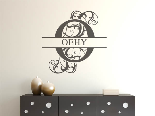 Wandtattoo verschnörkeltes O mit Oehy
