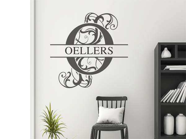Wandtattoo verschnörkeltes O mit Oellers