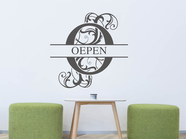Wandtattoo verschnörkeltes O mit Oepen