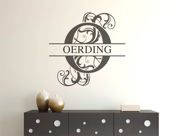 Wandtattoo verschnörkeltes O mit Oerding