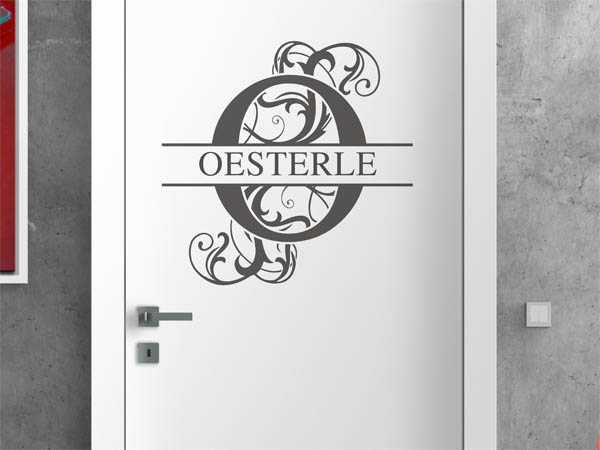 Wandtattoo verschnörkeltes O mit Oesterle
