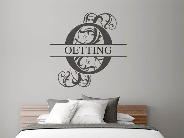 Wandtattoo verschnörkeltes O mit Oetting