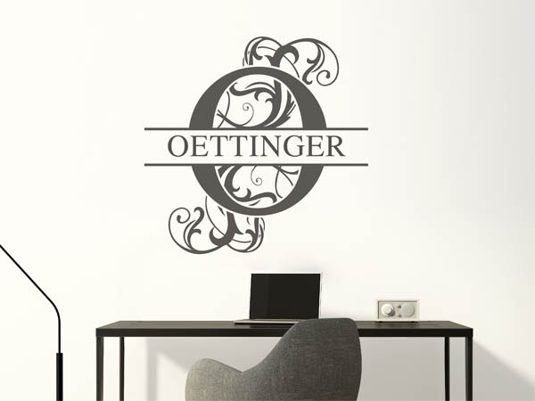 Wandtattoo verschnörkeltes O mit Oettinger