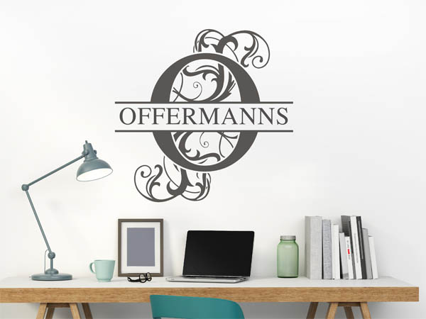 Wandtattoo verschnörkeltes O mit Offermanns