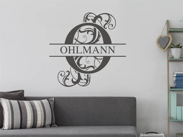 Wandtattoo verschnörkeltes O mit Ohlmann