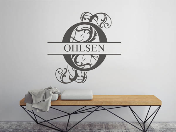 Wandtattoo verschnörkeltes O mit Ohlsen
