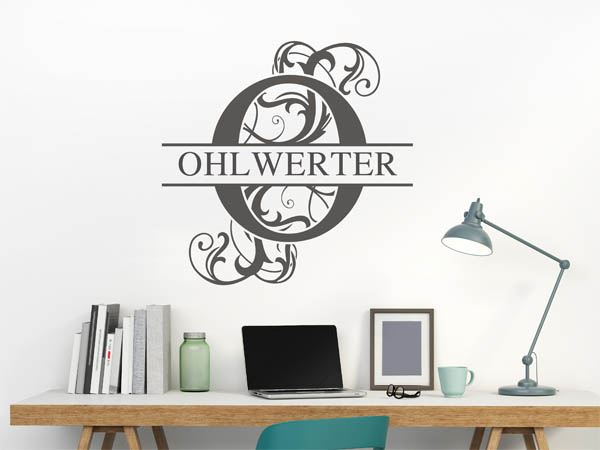 Wandtattoo verschnörkeltes O mit Ohlwerter