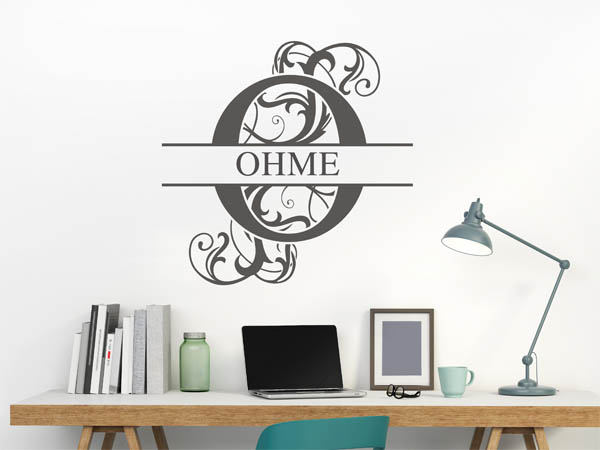 Wandtattoo verschnörkeltes O mit Ohme