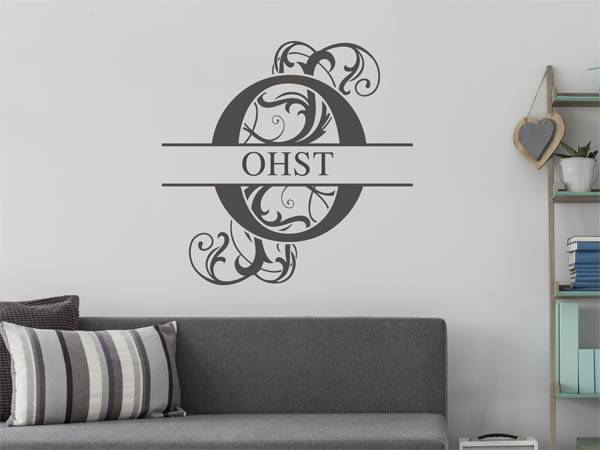Wandtattoo verschnörkeltes O mit Ohst