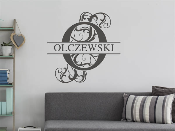 Wandtattoo verschnörkeltes O mit Olczewski