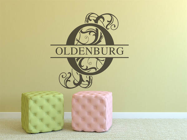 Wandtattoo verschnörkeltes O mit Oldenburg