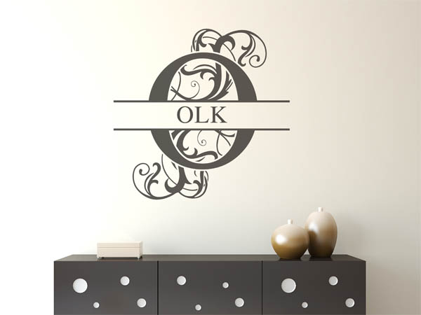 Wandtattoo verschnörkeltes O mit Olk