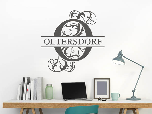 Wandtattoo verschnörkeltes O mit Oltersdorf