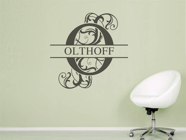Wandtattoo verschnörkeltes O mit Olthoff