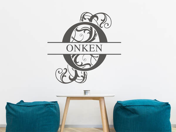 Wandtattoo verschnörkeltes O mit Onken