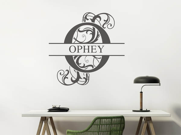 Wandtattoo verschnörkeltes O mit Ophey