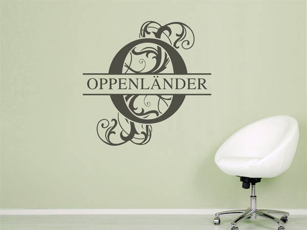 Wandtattoo verschnörkeltes O mit Oppenländer