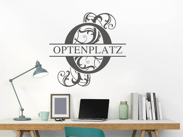 Wandtattoo verschnörkeltes O mit Optenplatz